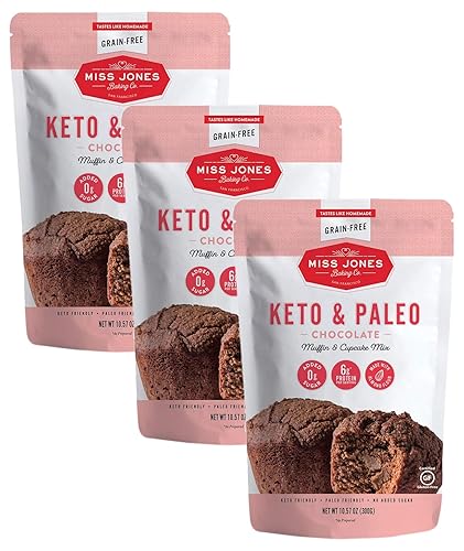 Miniatura 9 de Miss Jones Baking. Mezcla para Brownie Keto, sin azúcar añadida, naturalmente dulces, postres y golosinas. - Adecuadas para diabéticos, dietas