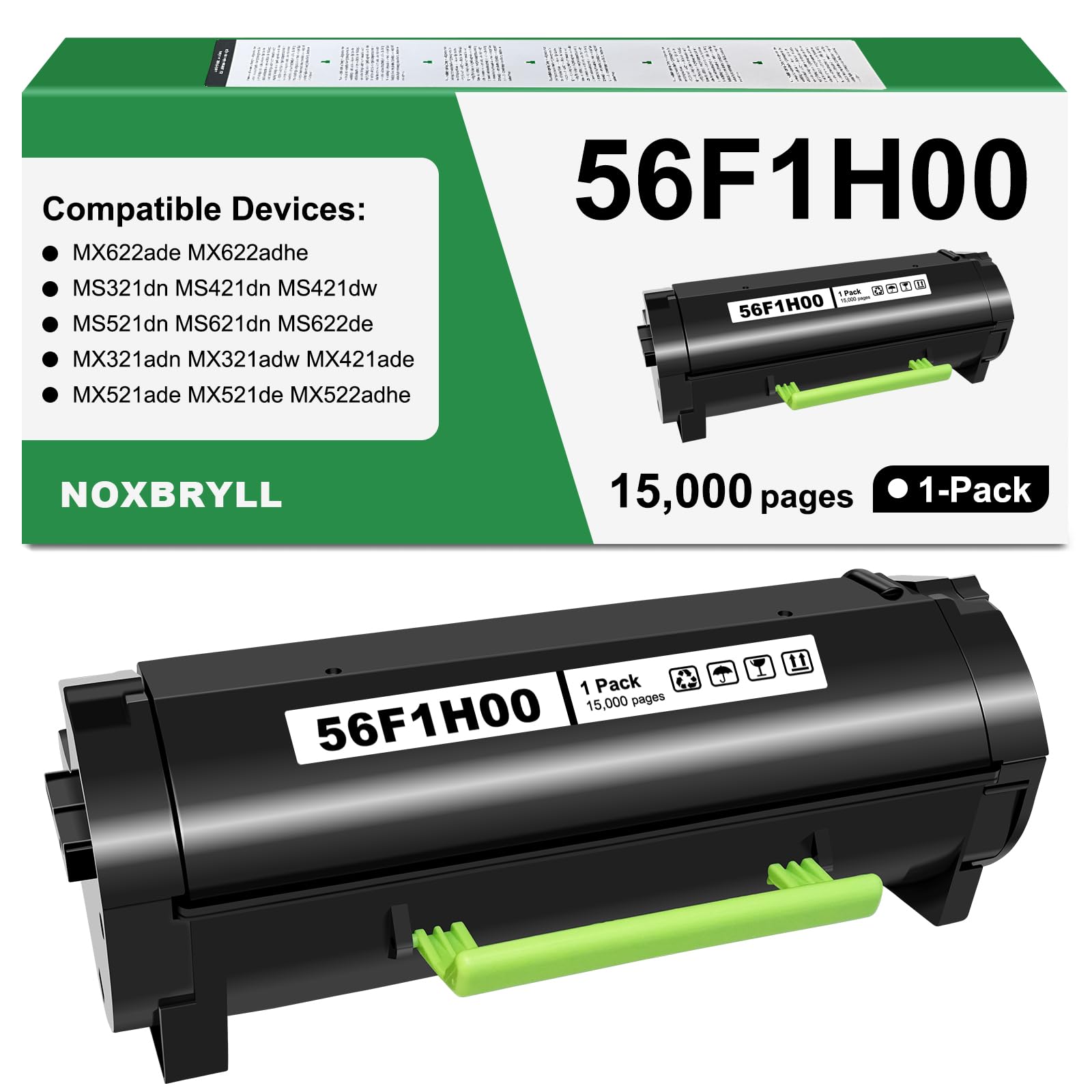 56F1H00 Toner Cartridge Compatible for Lexmark 56F1000 Black Toner Cartridge 56F1H00 for MS521,MS321,MS421,MS621,MS622,MX521,MX522,MX622,MX321,MX421,