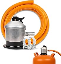 Kit Completo butano, Regulador de Gas butano + Tubo Goma 1,5 Metros + 2 Abrazaderas Seguridad, Homologado,Apto para cocinas, Estufas Gas, calderas, catalíticas, barbacoas, paelleras, Calentadores