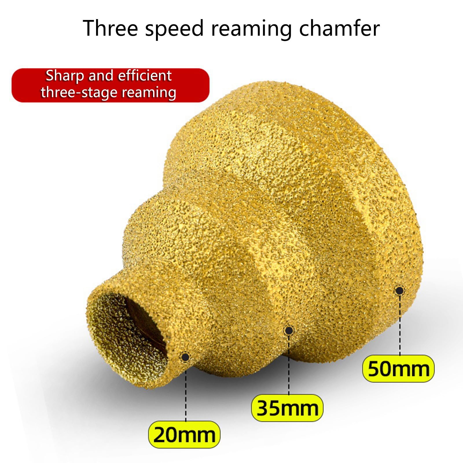 Foret étagé en particules de diamant 20-35-50 mm pour métal, bois et cône ouvre-trou