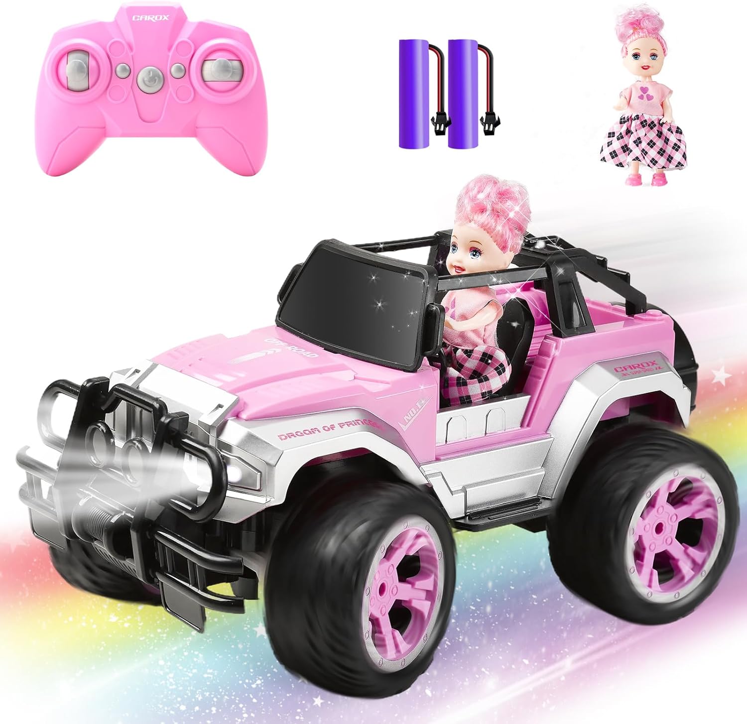 Carox Remote Control Car for Girls, 160 mins Pink RC Car