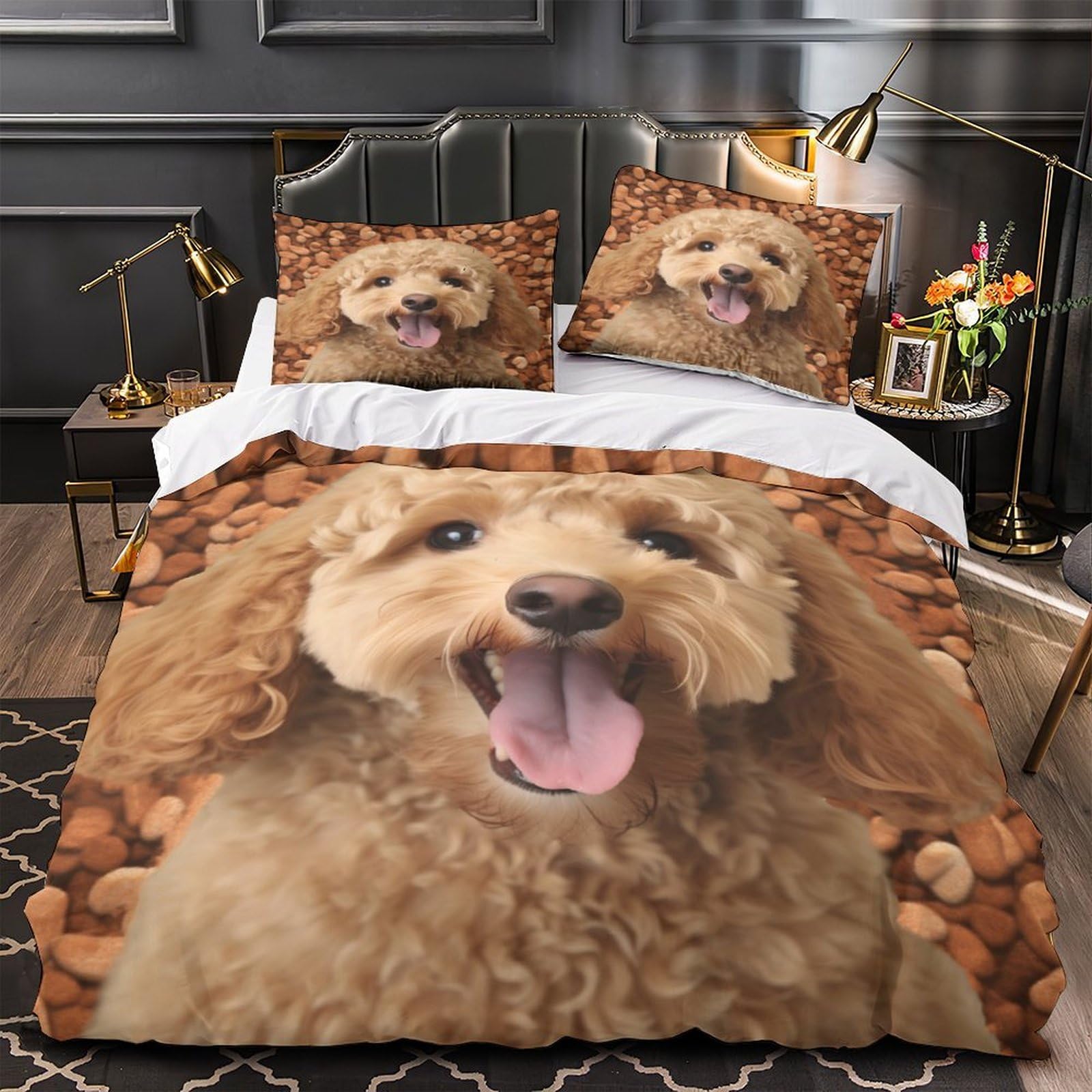 Parure de lit ours en peluche douce housse de couette anti-étouffement fermeture éclair