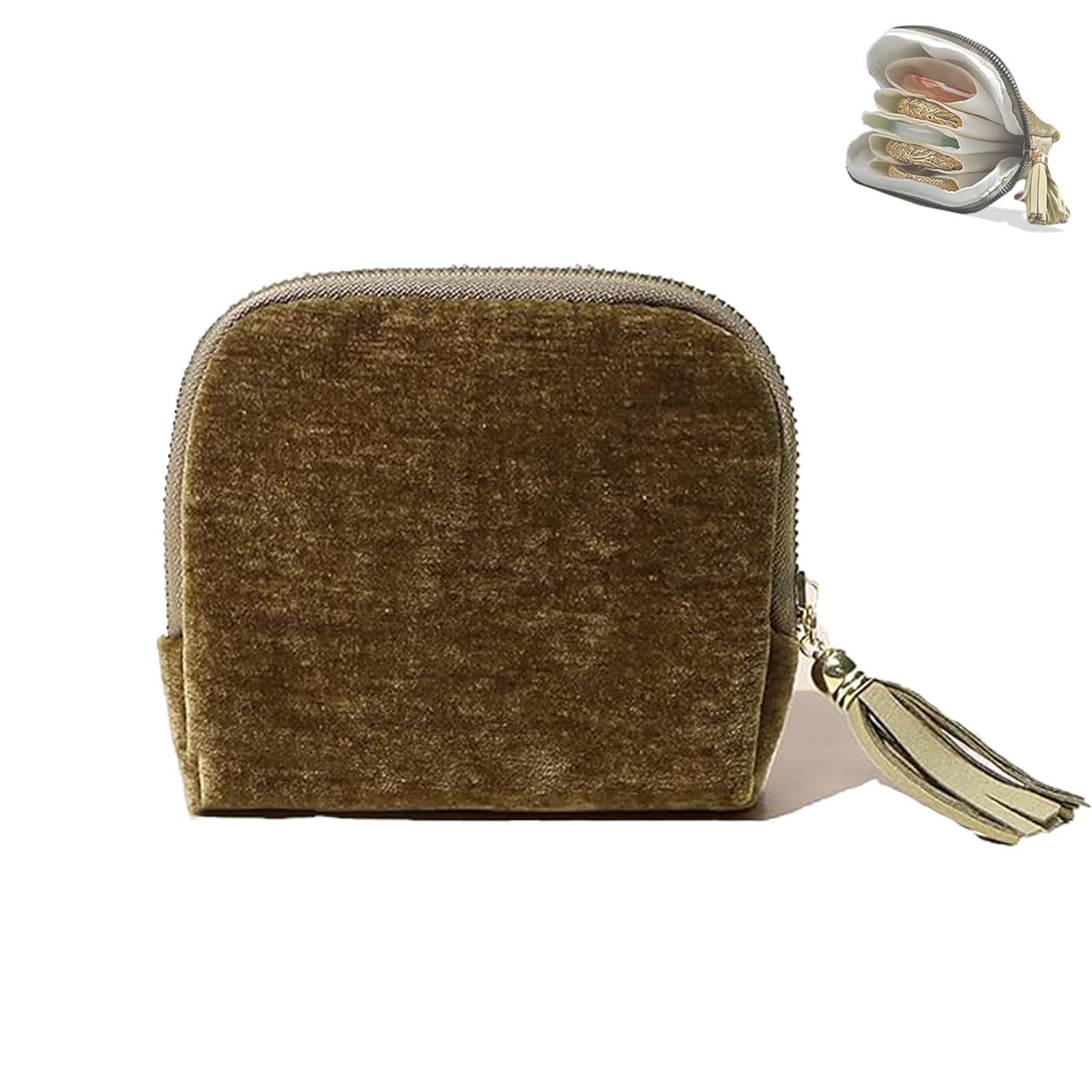 Stuffdatas/Gettoreach Travel Jewelry Case, 2026 New Travel Jewelry Case,Soft Velvet Organizer Pouch for Bangle,Anti-Scratch & Portable Jewelry Bag Holder for Travel & Everyday Use (Dark Green)