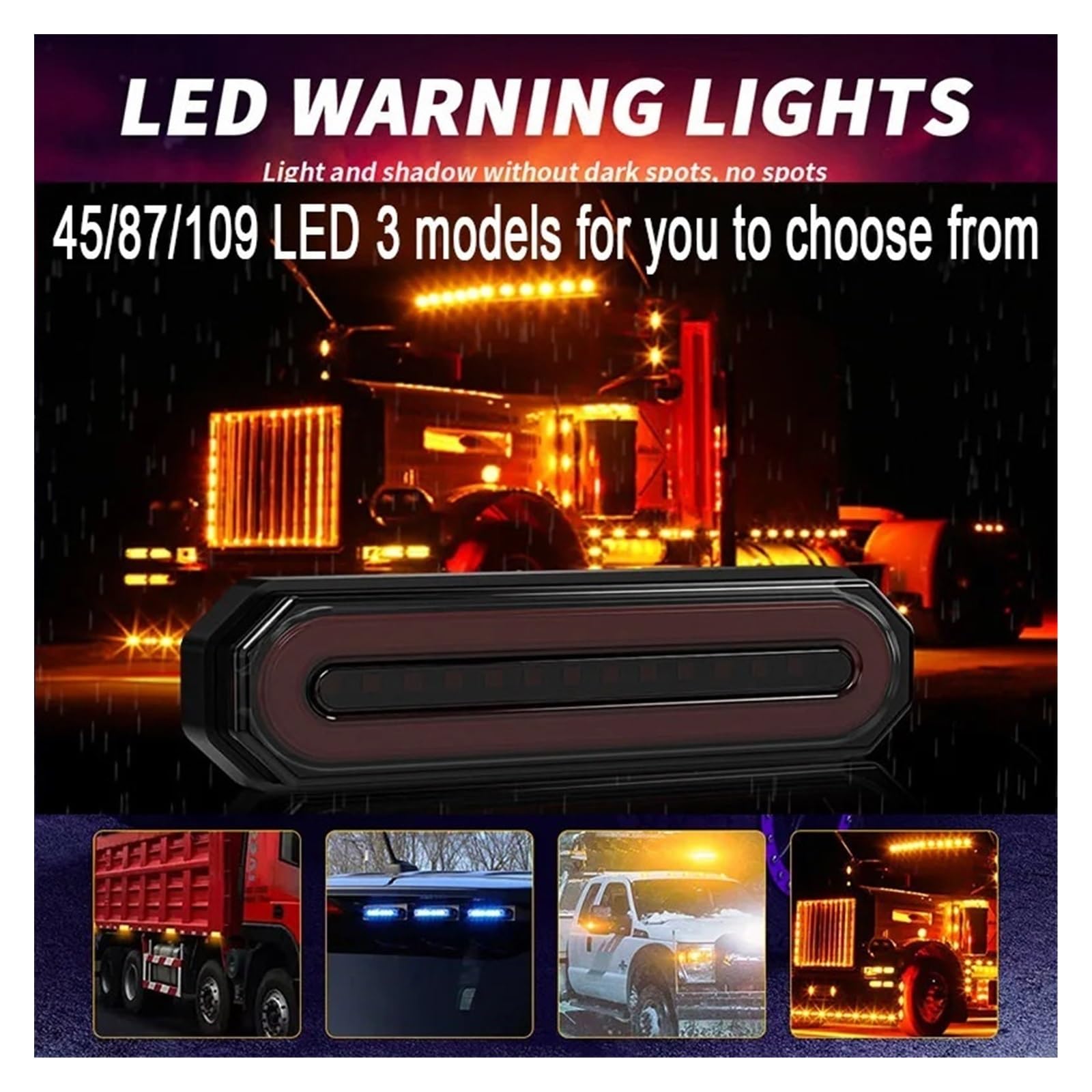 12-24V 45 87 109 Luz De Borde De Tira Intermitente Camión Vehículo Todoterreno Ingeniería Advertencia Lateral Cola De Coche Luz de Frenos