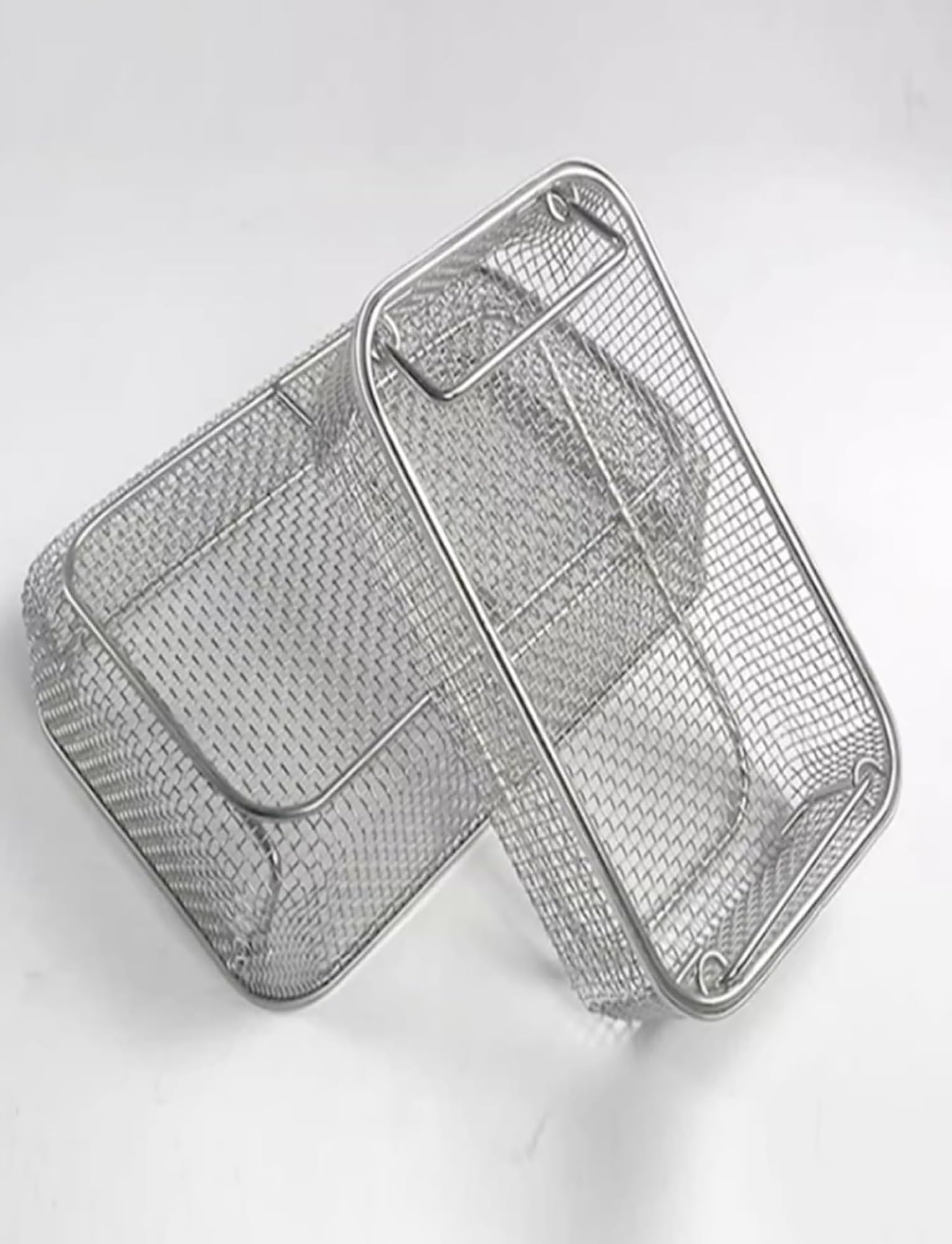 Vassoio di sterilizzazione con cestelli a Rete Perforati in Acciaio Inox 304 per Strumenti medicali, Ideale per ospedali (45x28x7 cm/17,72x11,02x2,76 Pollici)