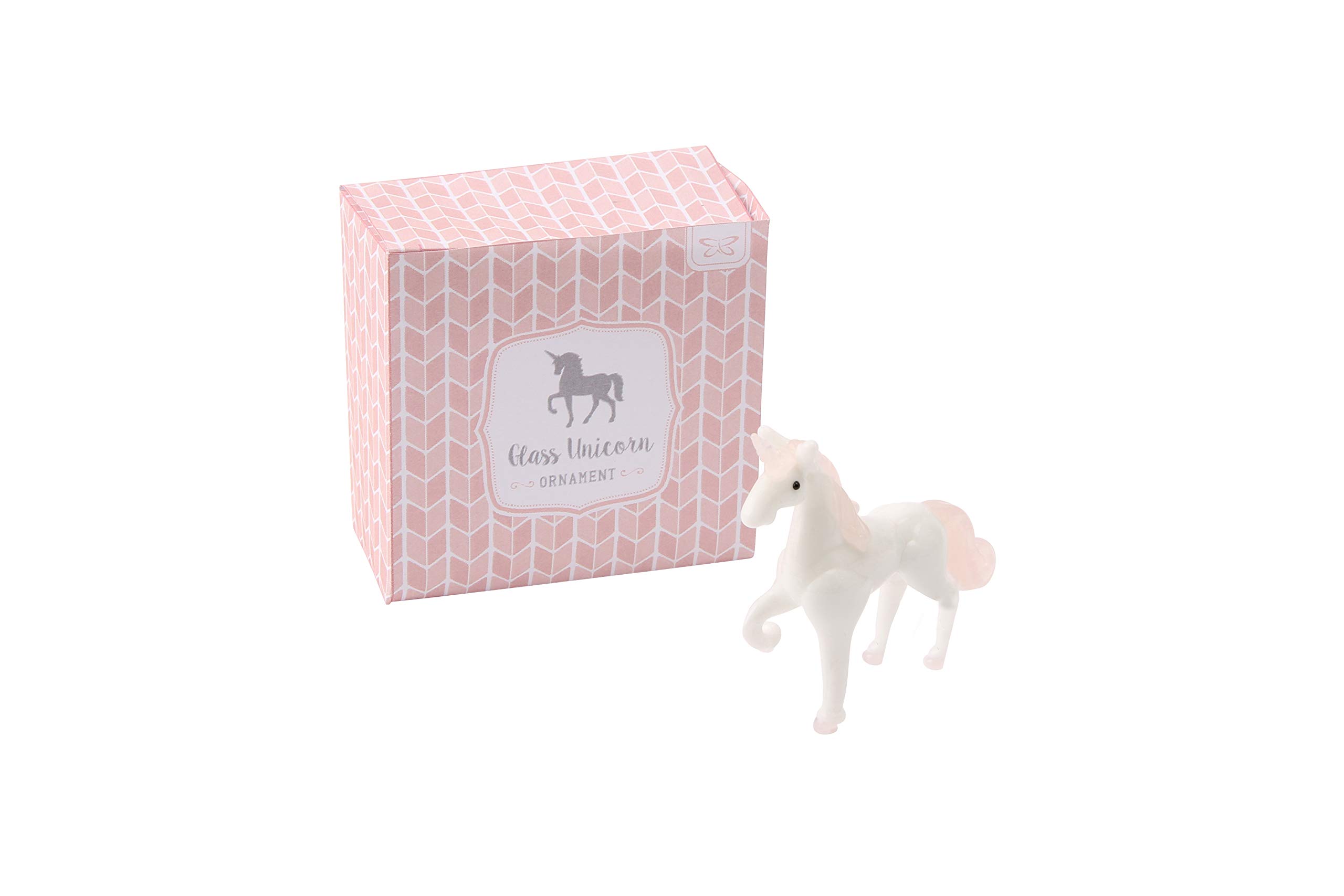 CGB Giftware | Glass Unicorn in Gift Box | Artisan Glassware Range | Glass Animal | Ornament | White Glass | Unicorn Ornament | Unicorn | GB02739