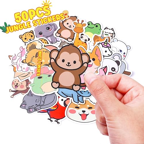 Miniatura 6 de Jungle Safari Party Favores Animal Wild One Suministros de fiesta de cumpleaños Zoo paja Bubble Slap Bracelet Llavero Pegatina Regalo Juguete Bolsas