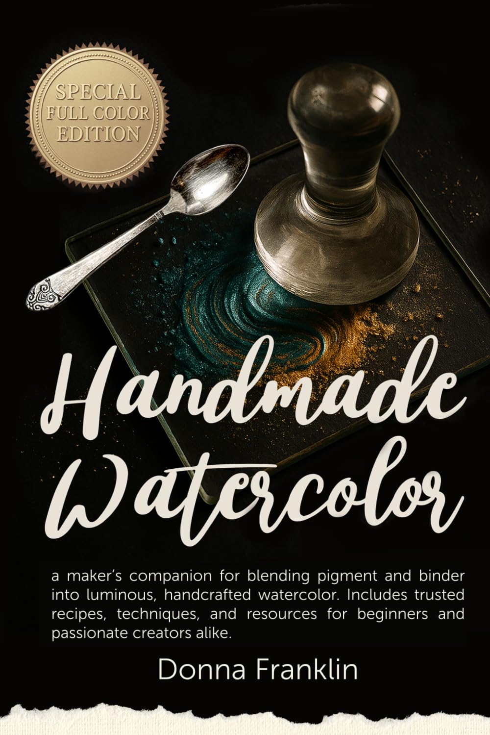 Aquarelle artisanale livre d'art guide pour broyer ses pigments de qualité