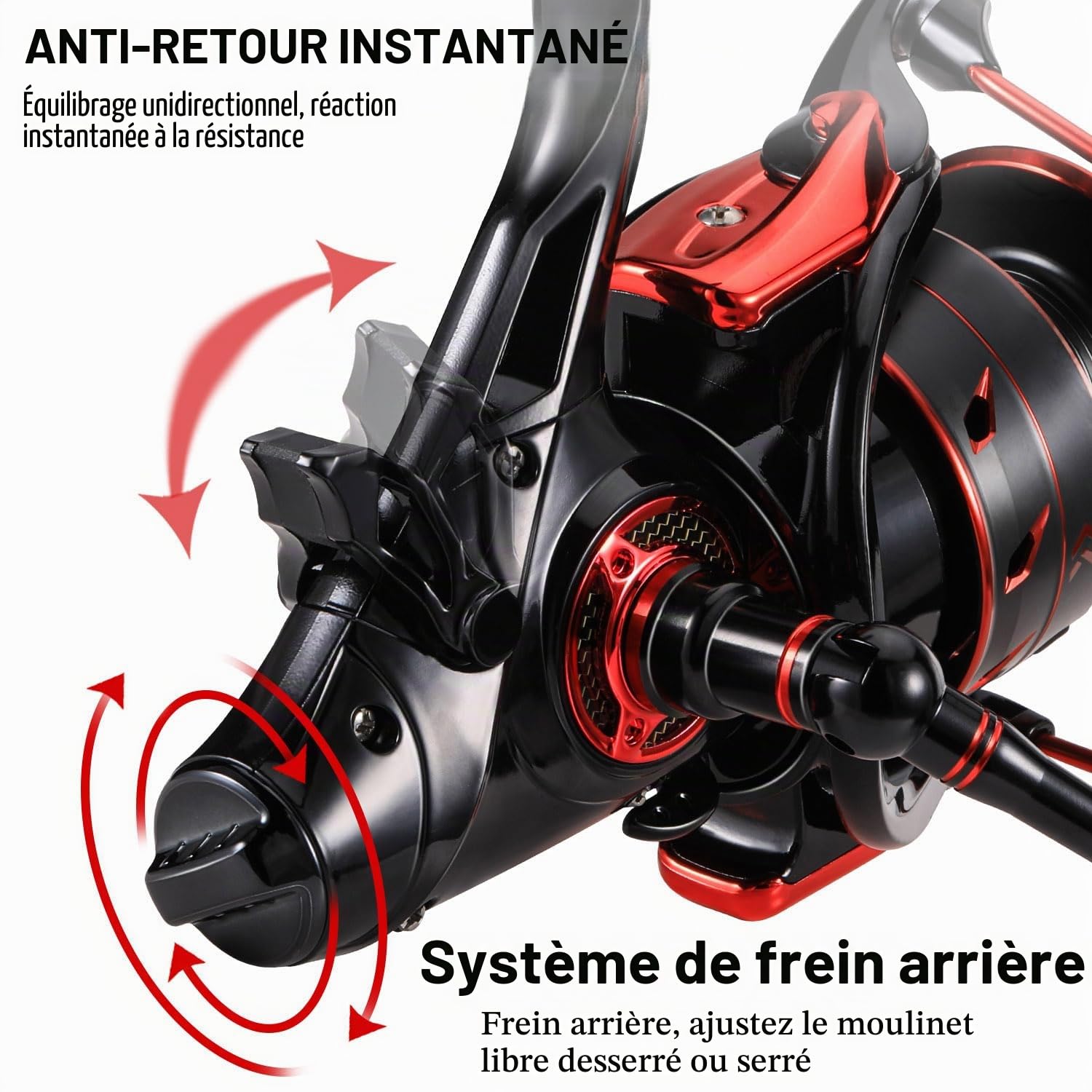 Sougayilang SA Carpe Moulinet 5.5:1 Bobine métallique à Grande Vitesse, puissante filage Moulinets de pêche 12+1BB Carpe et Silure Moulinet de pêche + Bobine Graphite de Rechange