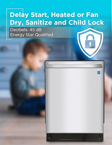 Miniatura 6 de BLACK+DECKER Lavavajillas integrado de 24 pulgadas, serie Designer, capacidad de ajuste de 12 lugares con bañera de acero inoxidable, lavavajillas