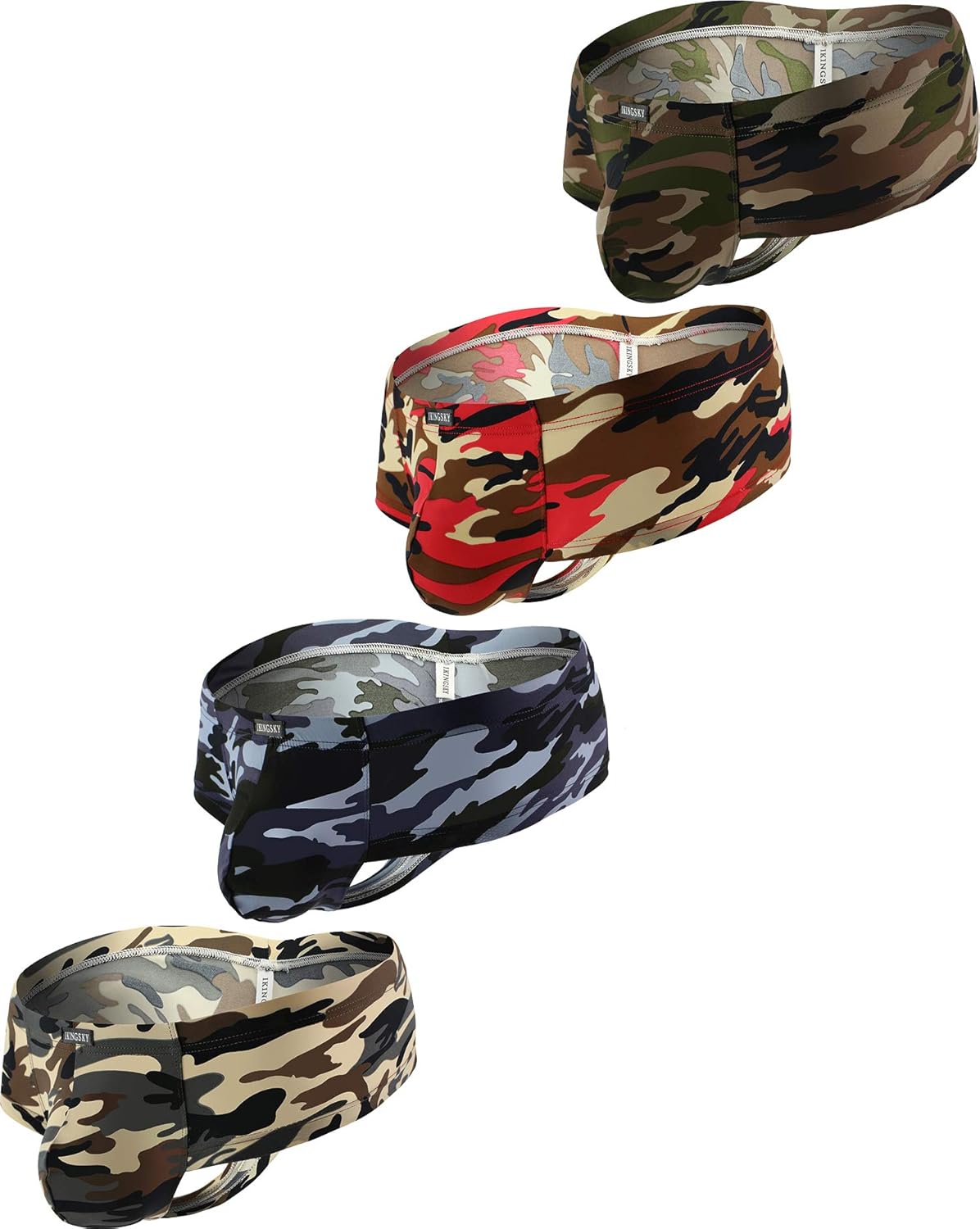 iKingsky Men's Camouflage Cheeky Boxer Briefs Sexy Mini Cheek Thong Underwear Stretch Brazilian Back Mens under Panties at  Men’s Clothing store