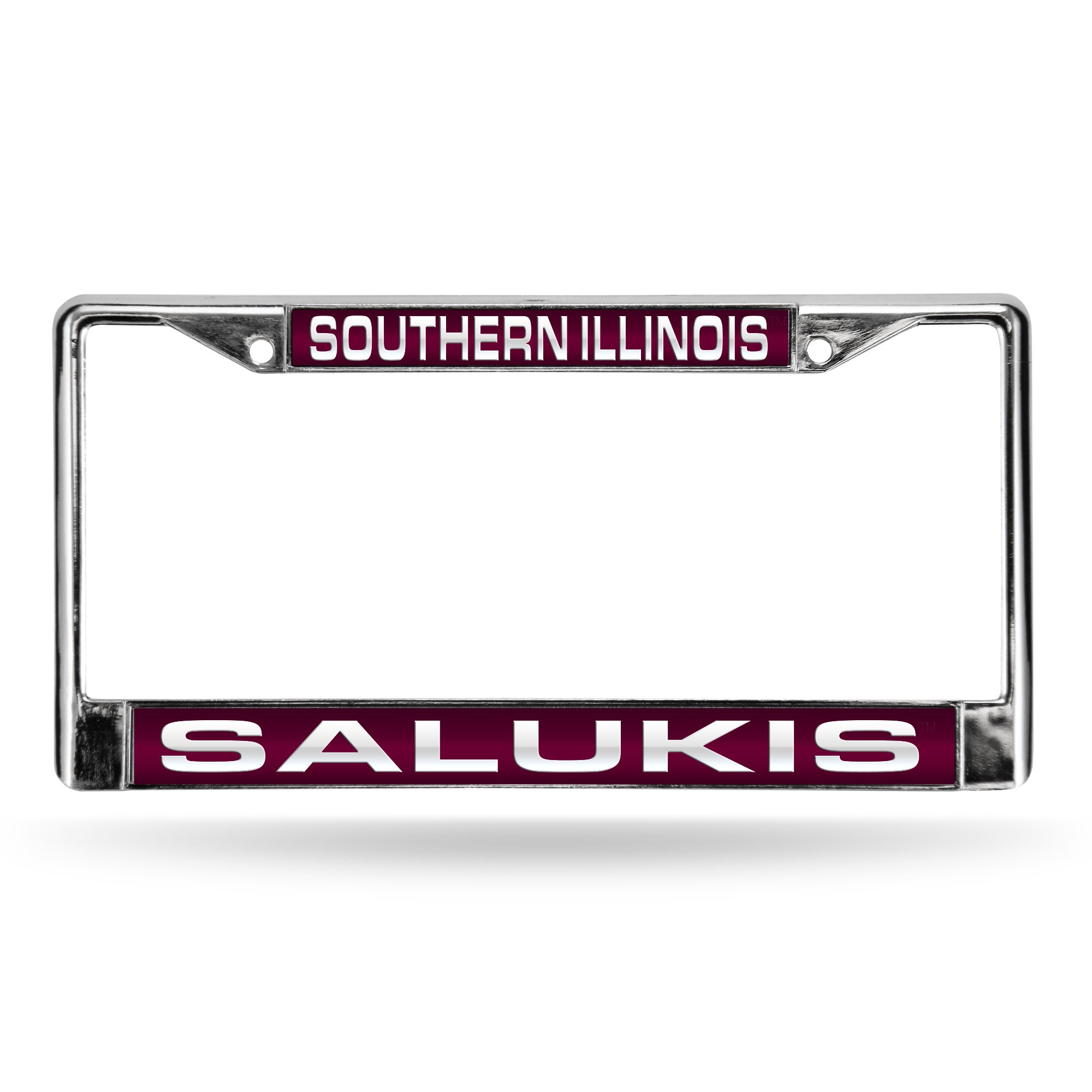 Rico Industries NCAA Southern Illinois Salukis Standard Chrome Laser License Frame 12