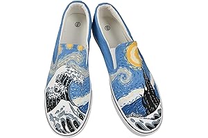 Starry Night Slip-On Shoes: A Celestial Canvas Masterpiece