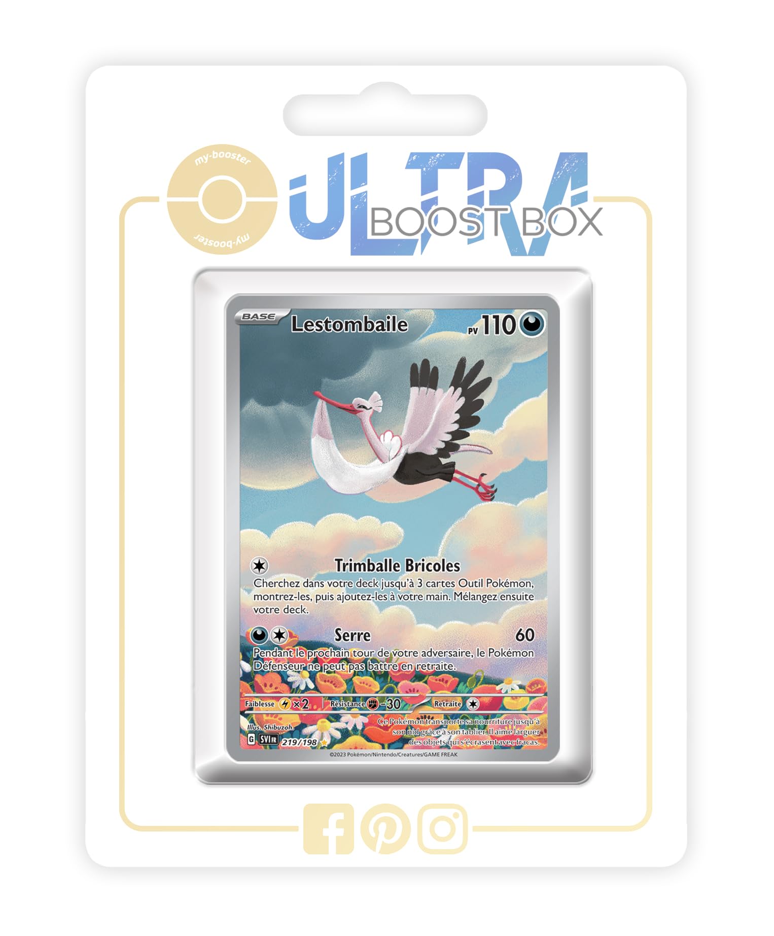 Lestombaile (Bombirdier) 219/198 Alternative Shiny Pokémon Gallery - my-booster X Écarlate et Violet 01 - Box of 10 Pokemon French Cards