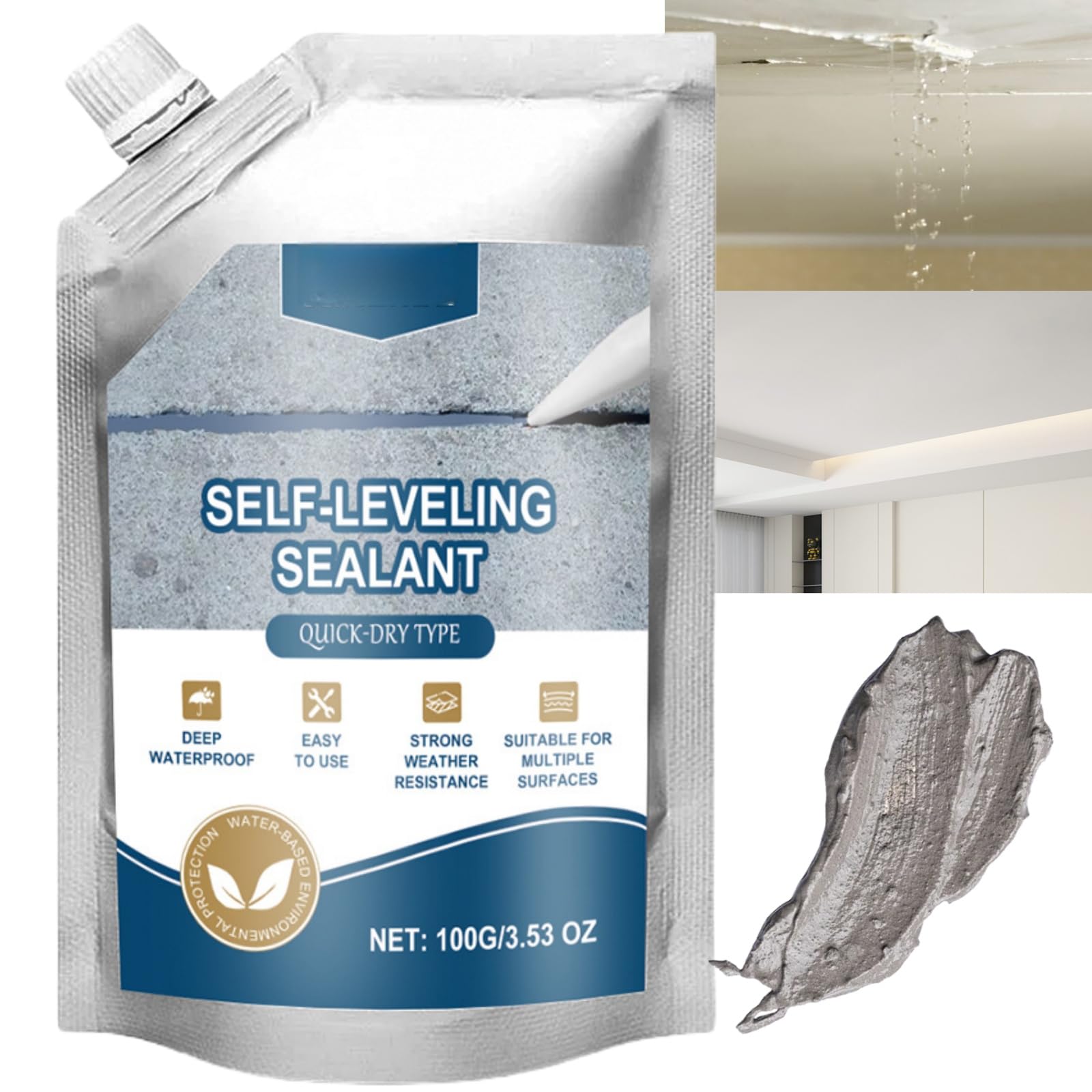 Concrete Crack Filler,Concr/ete Repair Caulk,Outdoor Adhesive,Waterproof Concrete Repair Sealant,Floorboard Gap Filler,Concrete Quick-Drying Adhesive,Waterproof & Weather-Resistant,Quick Setting