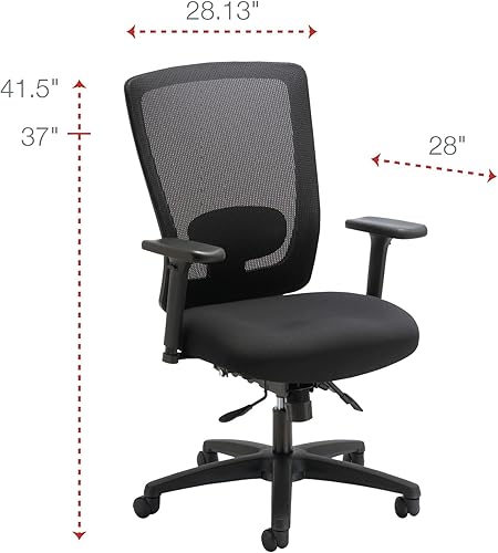 Miniatura 3 de Alera ALE Envy Series Silla multifunción de malla con respaldo medio, color negro