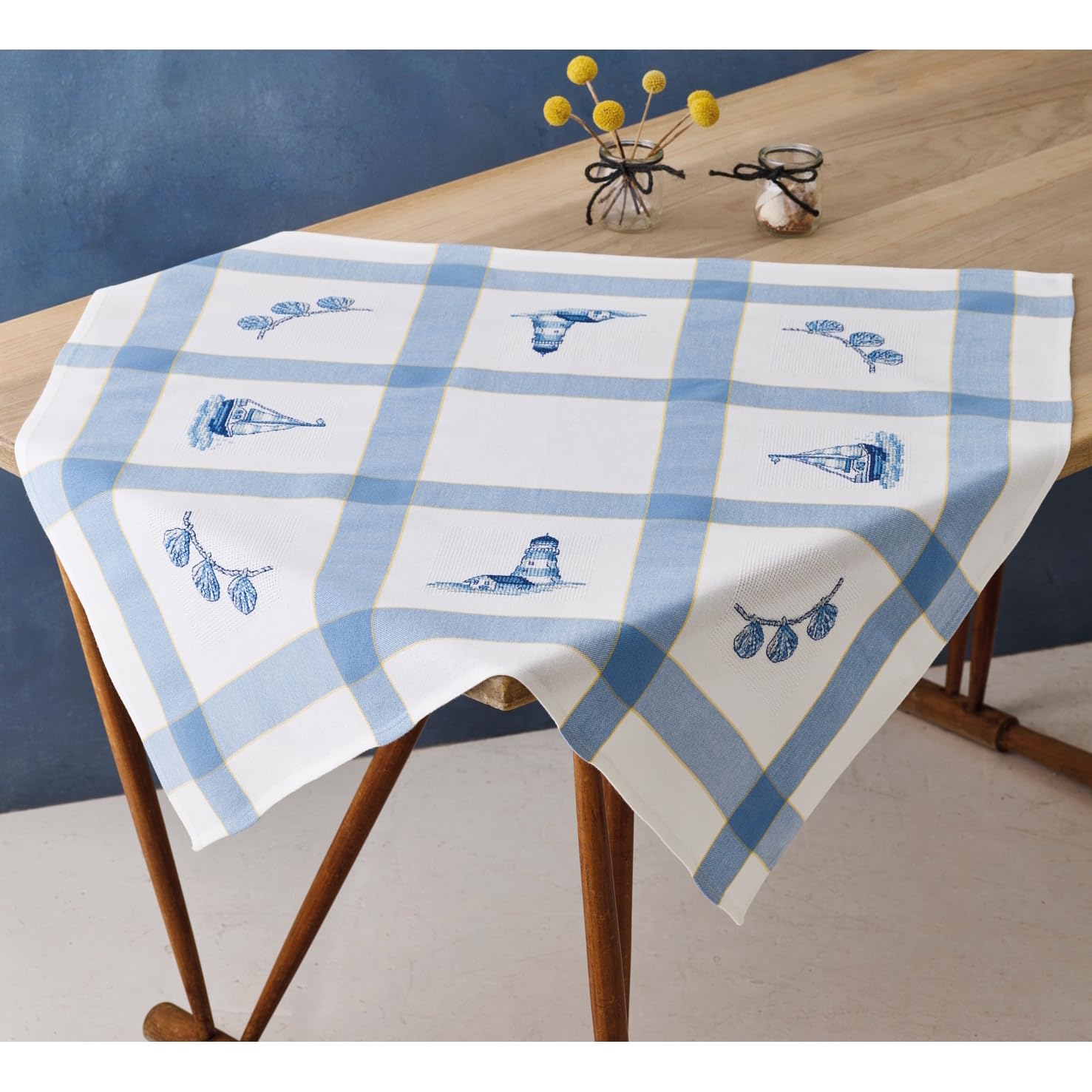 Permin Counted Cross Stitch Kit - Lighthouse and Ship Tablecloth