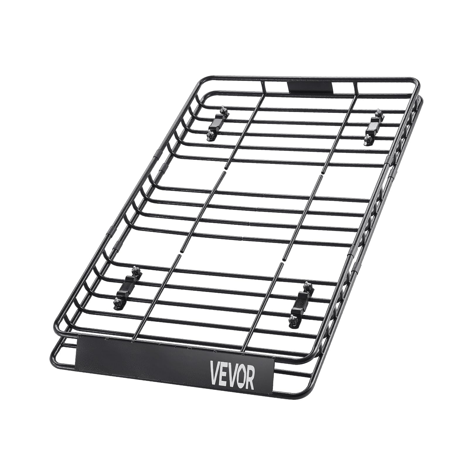 VEVOR Cesta para Portaequipajes de Techo 162,5x99x10,5 cm Soporte de Equipajes Universal con Bolsa de Carga 112x87x26 cm Correas de Trinquete Carga Máxima de 113,4 kg para SUV, Camión, Coche
