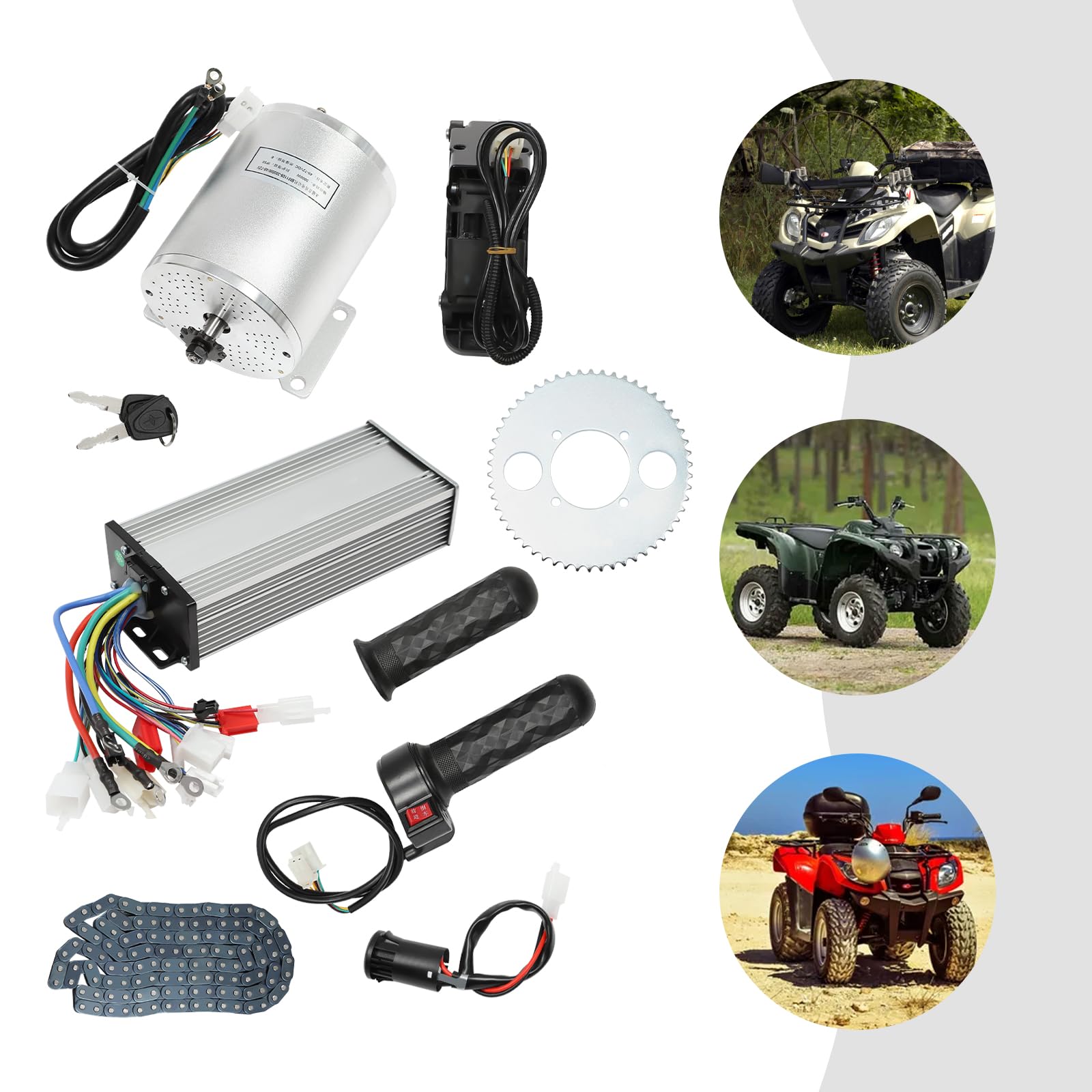 3000w Motor Kit Electric Brushless DC Motor Universal For 48V 60V