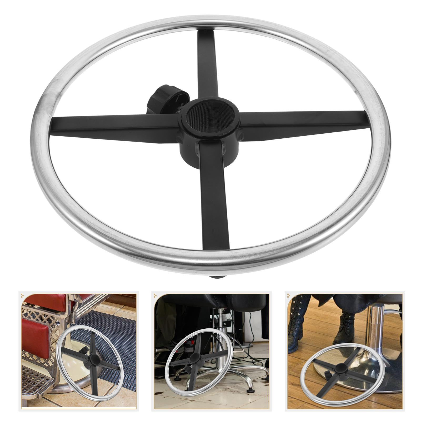 Gadpiparty Reposapiés Soporte Silla para Hierro de o Barbería de y Salón Ergonómico Nylon Diseño Color Plata para Trabajo Prolongado en Casa