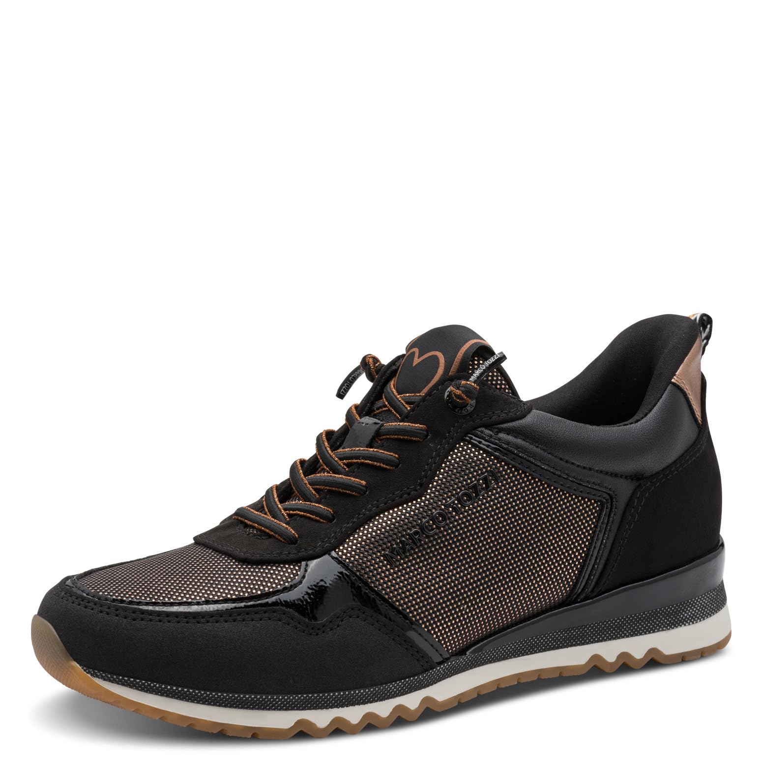 MARCO TOZZI Women’s Sneaker Soft Feel Me Removable Footbed Soft Lining Stylish, Black (Black Comb), 8.5 UK