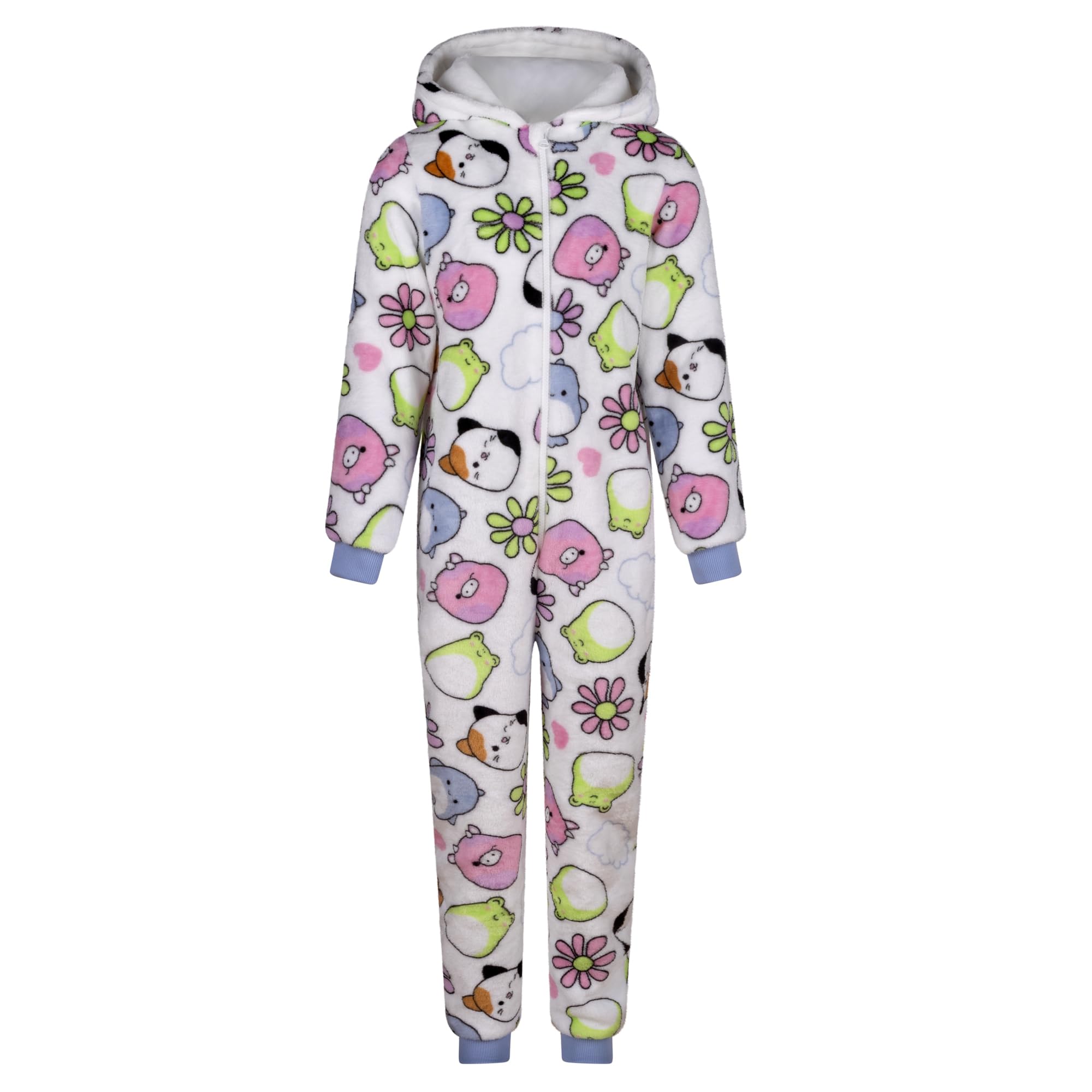 Squishmallows Cloud 100% Polyester Onesie with Hood for Girls, White, 10-12 Years: 152cm, White