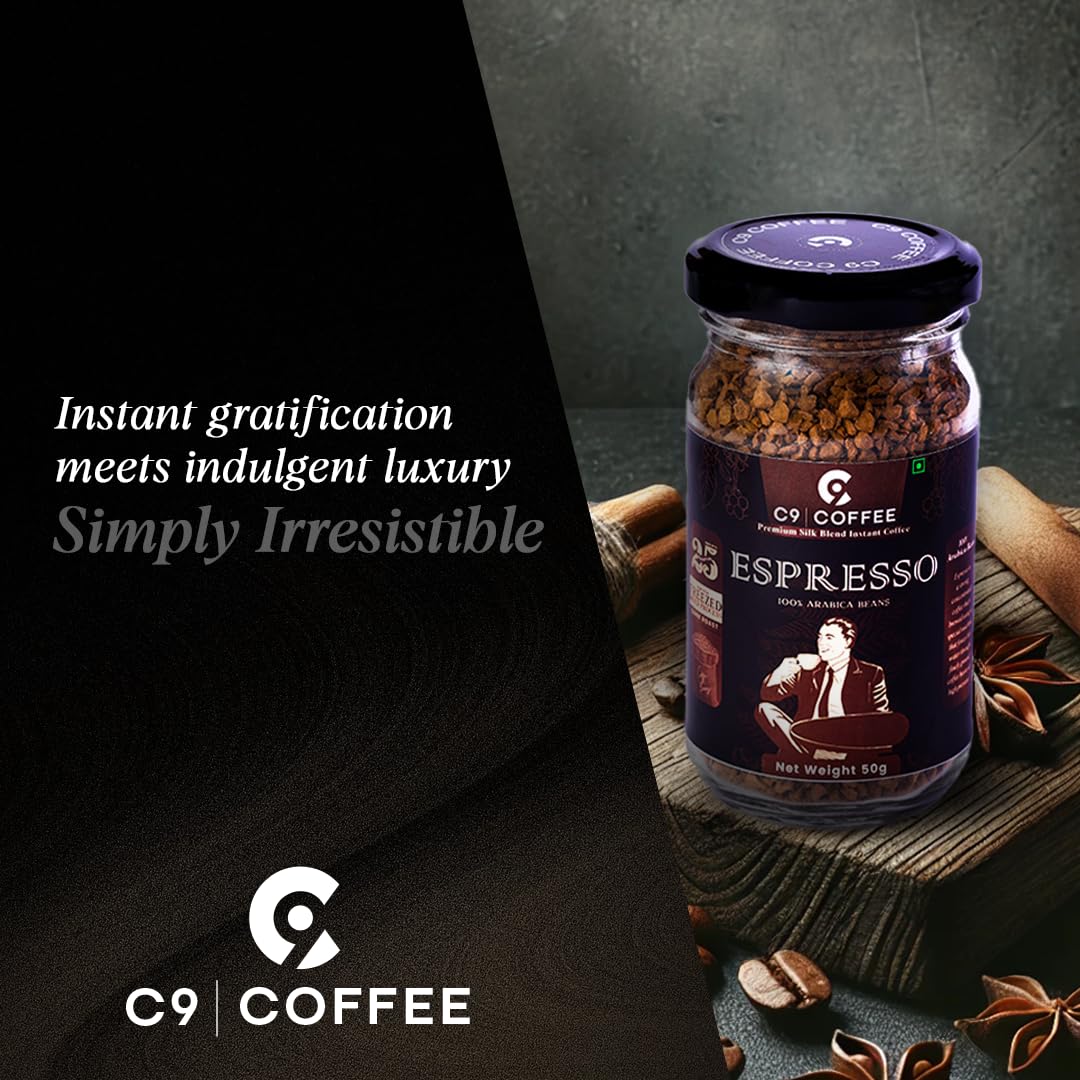 C9 Flavored Instant Coffee (Espresso) | 100% Arabica Beans | Dark