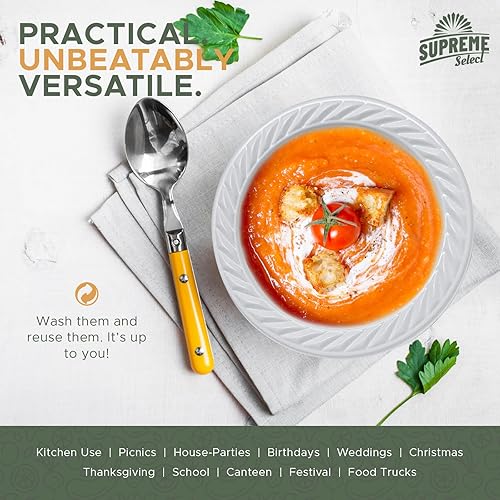 Miniatura 9 de Cuencos desechables de plástico blancos Paquete de 100  Cuencos de 5 onzas Cuencos desechables aptos para microondas - Tazones de