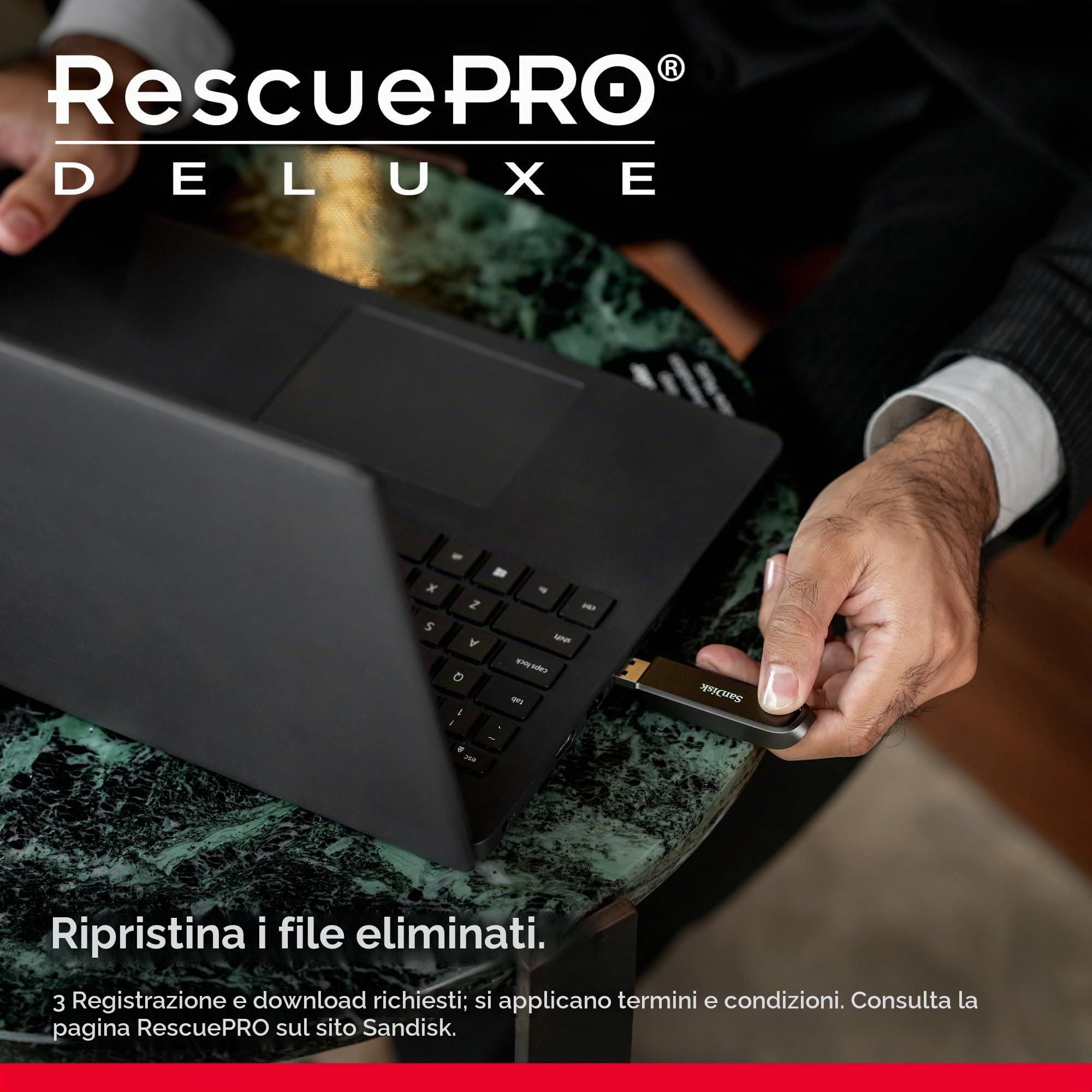 SANDISK Extreme PRO 256 GB Unità flash ad alte prestazioni,USB Type-A (velocità di lettura fino a 1000 MB/s e di scrittura fino a 900 MB/s, software RescuePRO Deluxe)