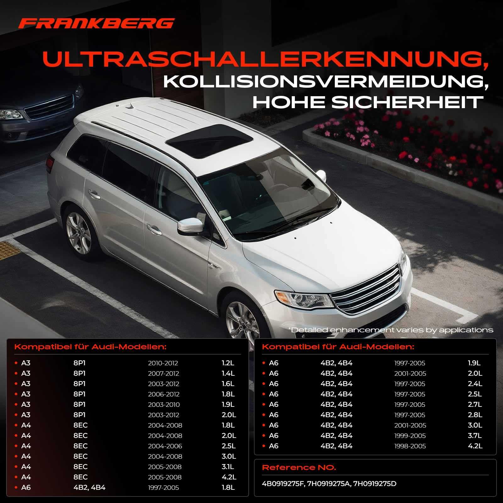 Frankberg 4x Parksensor Einparkhilfe Vorne Hinten 7H0919275A