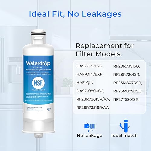 Miniatura 6 de Waterdrop DA97-17376B Reemplazo para filtro de agua para refrigerador Samsung HAF-QINEXP, WD-F45, 4 filtros