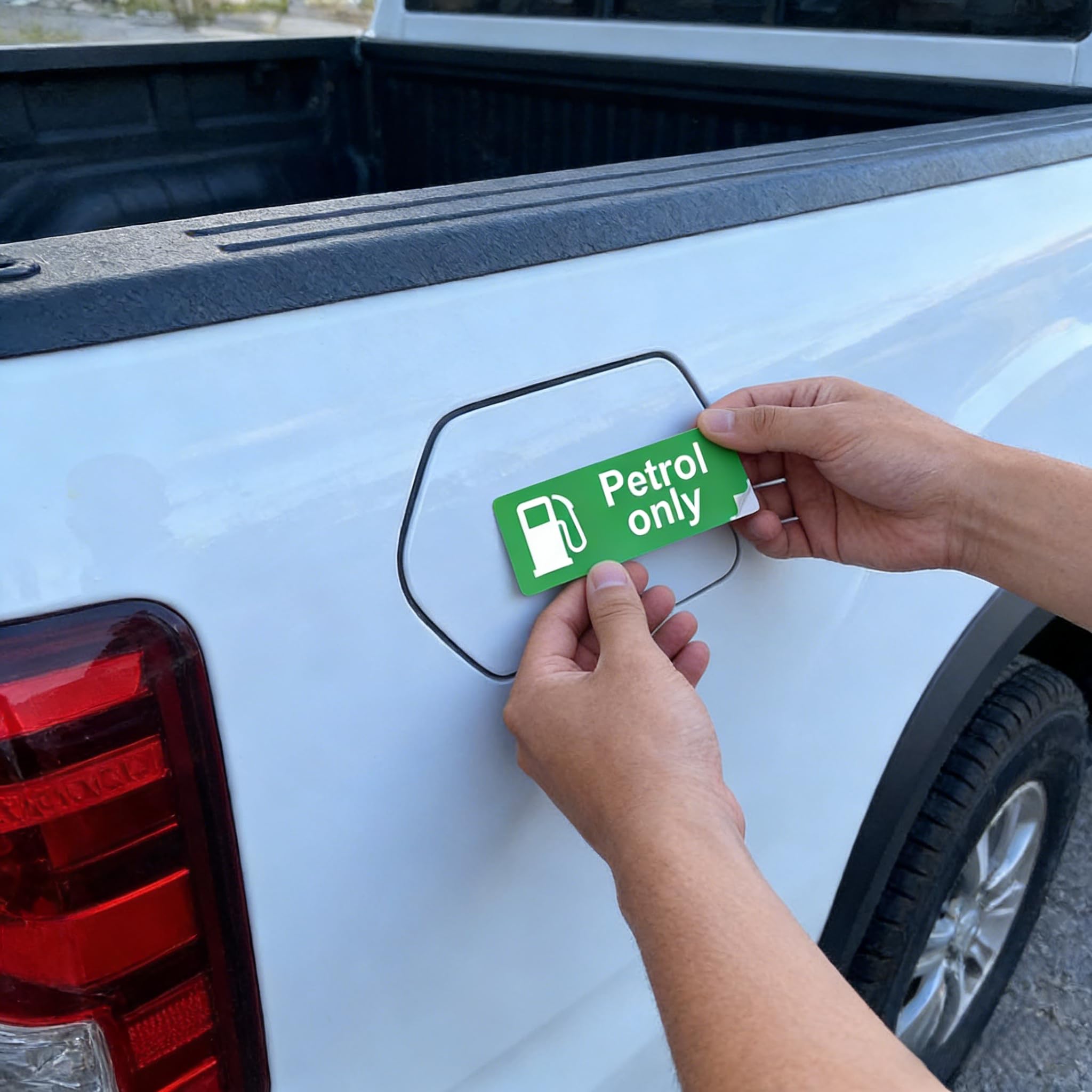 4 Pack Diesel Sticker for Fuel Cap, Self Adhesive Waterproof Petrol Sticker for Car Truck SUV, High Visibility Fuel Label Sticker for Tank Cap Marker Green — view 6