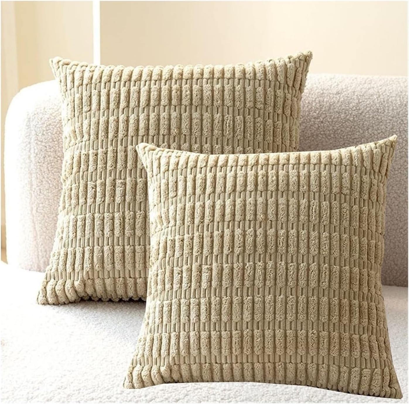 Housse de coussin en coton et polyester premium, finitions soignées pour lit et canapé
