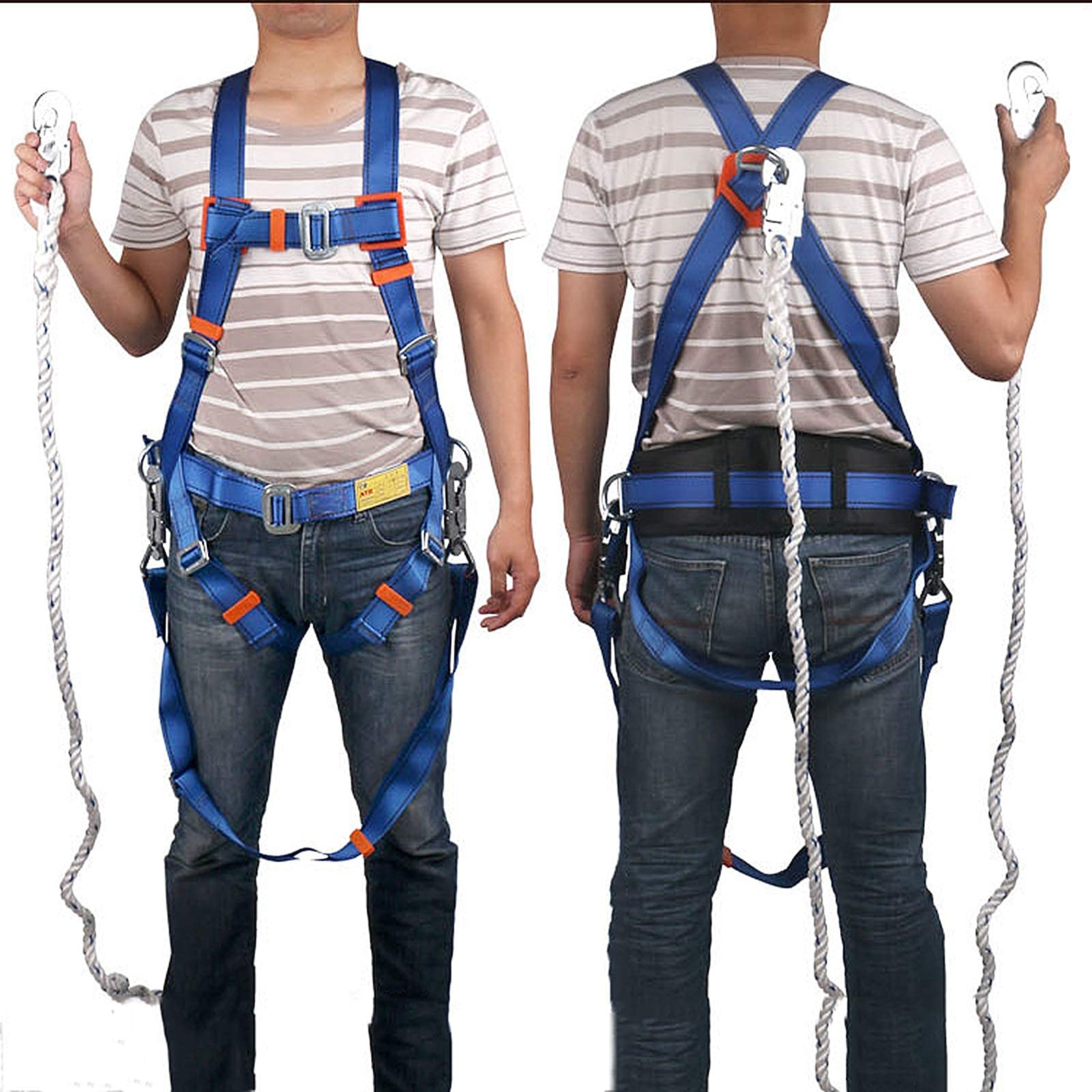 Imbracatura di Sicurezza anticaduta, Imbracatura da Arrampicata for Esterni, Corda di Salvataggio, Cintura di Sicurezza for Tutto Il Corpo
