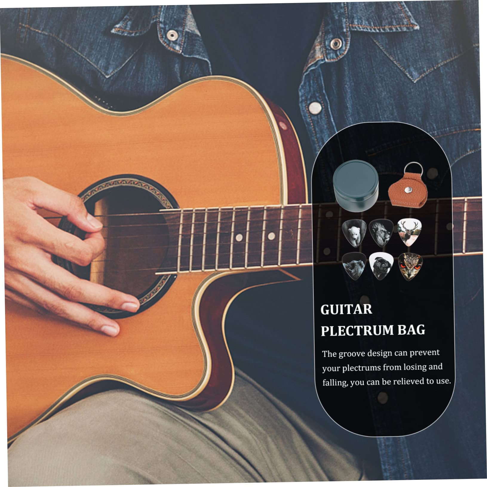 Abaodam 4sets Plettri Per Chitarra Celluloide Con Scatola e Sacchetto Accessori Per Chitarra Elettrica e Acustica Plettri Leggeri e Resistenti Per Musicisti Principianti e Professionisti