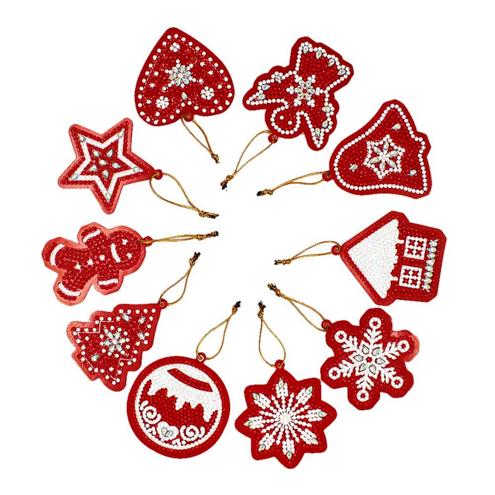 10 piezas DIY Taladros completos Forma especial Árbol de Navidad Colgante