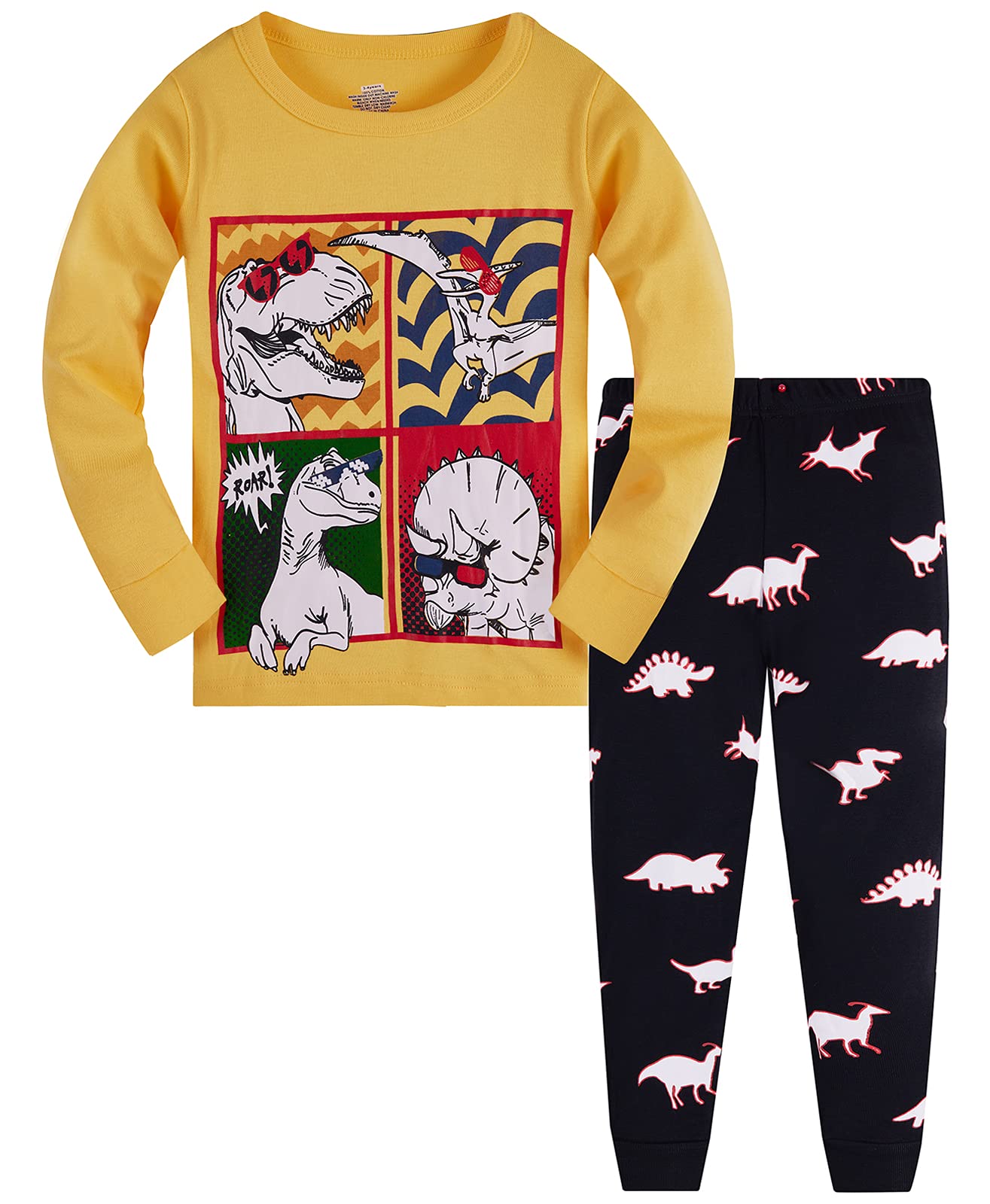 TEDD Boys Pyjamas Dinosaur Nightwear Cotton Toddler Clothes Kids Sleepwear Long Sleeve Christmas Pjs Sets 2 Piece Outfit Xmas Gift 1-12 Years — view 25