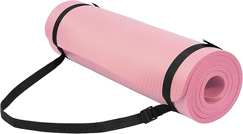 Tapete de yoga de 12 pulgada extra grueso de alta densidad con superficie antideslizante y correa de transporte para hombres y mujeres, resistente