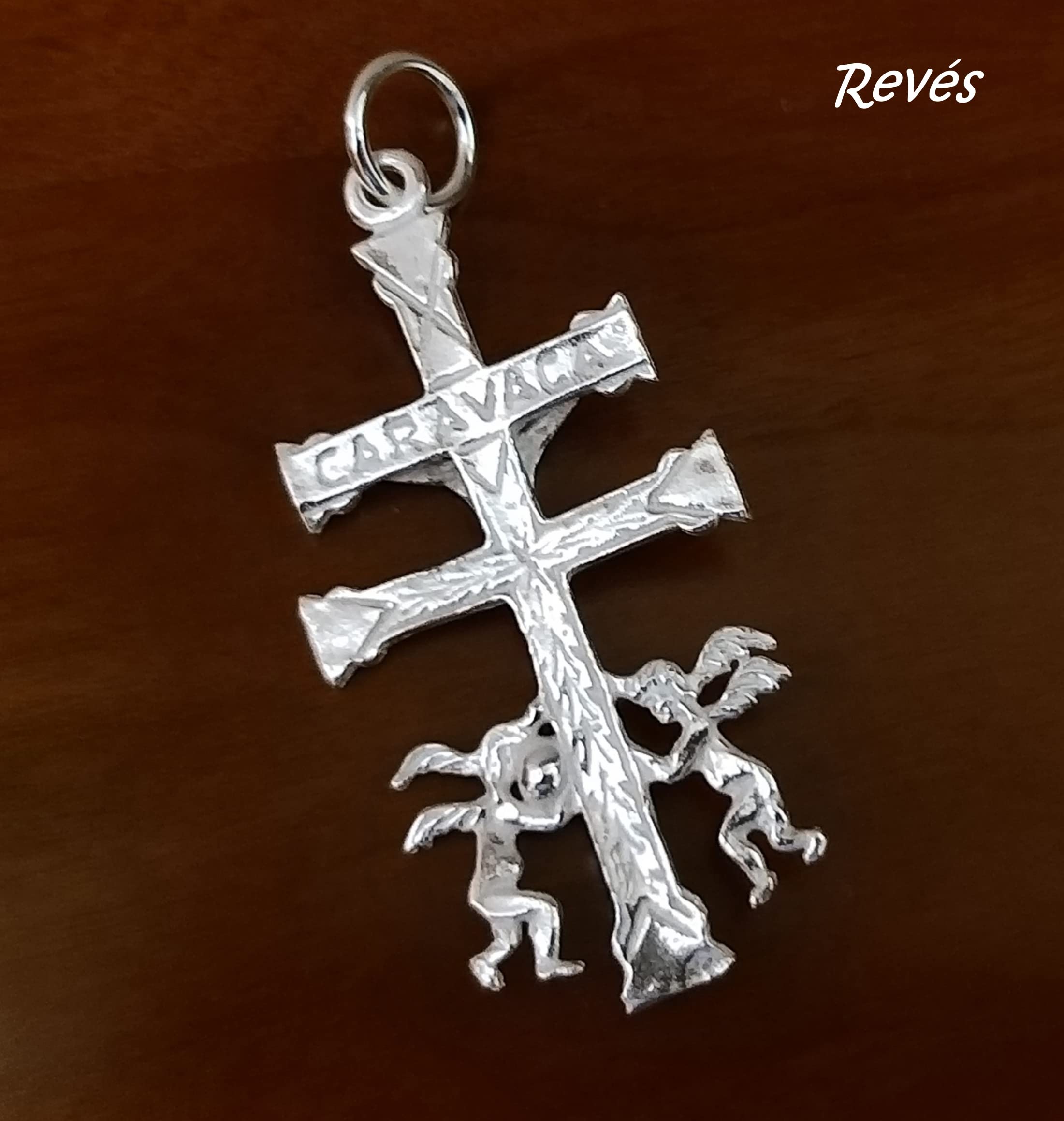 Cruz de Caravaca grande de Plata de ley 925 de 40 Mm. longitud una joya amuleto unisex