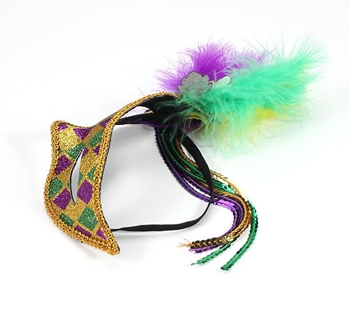 Miniatura 3 de Twinfree Máscaras de Mardi Gras para carnaval desfile de plumas sintéticas, para fiesta de máscaras, máscaras de Nueva Orleans, máscaras de fantasía
