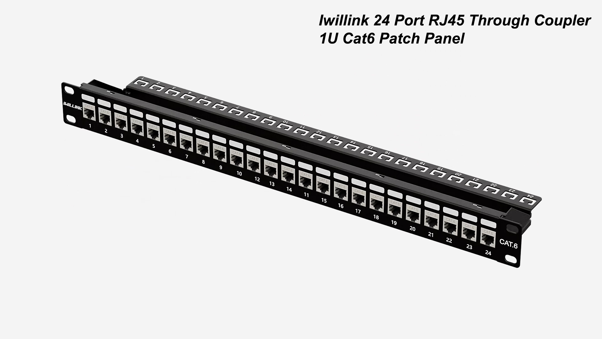 Iwillink Coupleur RJ45 24 Ports 1U Cat6 Panneau De Brassage Blindé STP