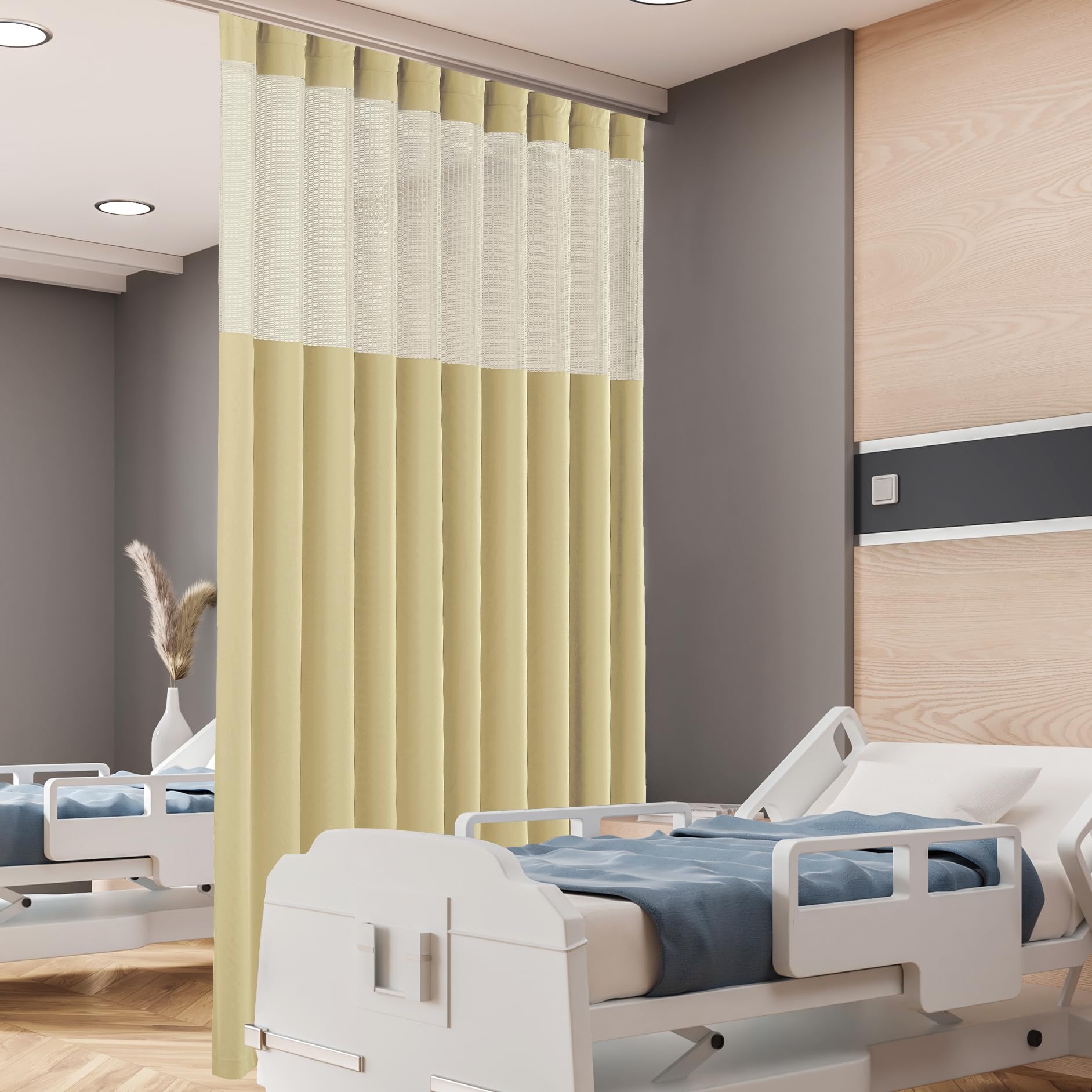 Hospital Privacy Curtains - Flame Retardant Beige -1 Hospital Privacy Curtains - Flame Retardant Beige -1