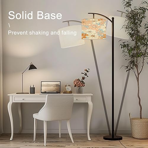 Miniatura 5 de Lámpara de pie de arco retro de los años 70 y 60 s, floral, hippie, de verano, patrón sin costuras, bohemio, de verano, lámpara de pie alta,