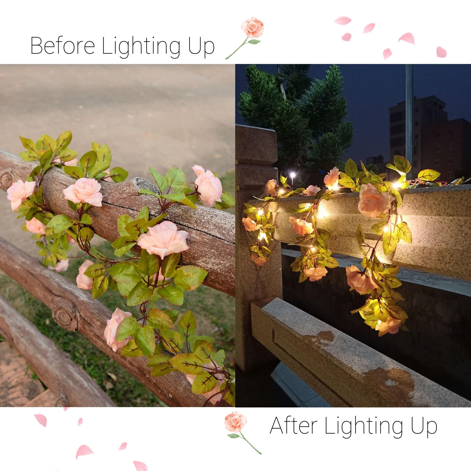 Guirlande Lumineuse à Fleurs, Lampe Suspendue à LED Romantique en Forme de Rose, for l'intérieur et l'extérieur, for la Saint-Valentin, Un Mariage, Une Chambre, Un Jardin, Un Patio, Une décoration de