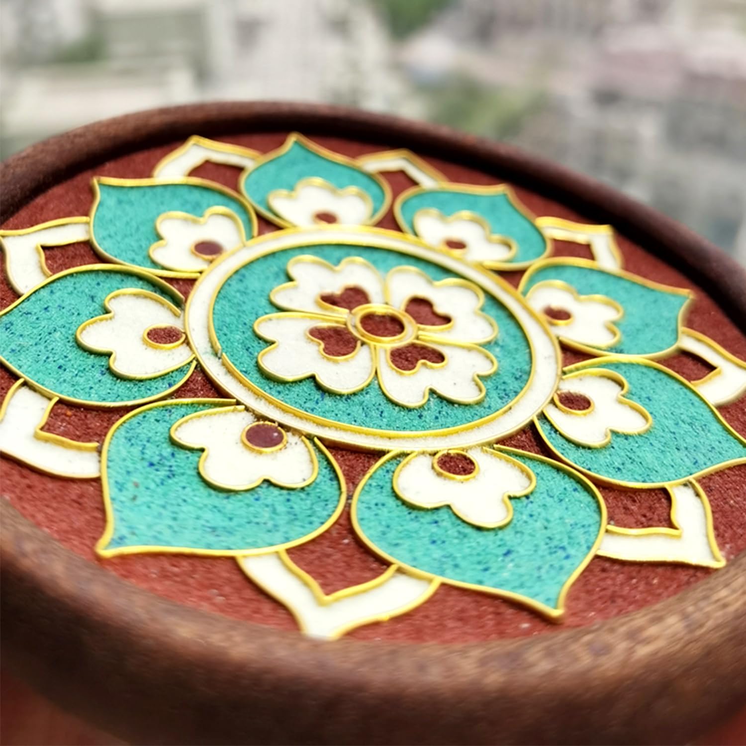 Chinese Style Dunhuang Retro Pattern Filigree Enamels Painting DIY Coaster, Enamel Coaster Materials & Tools Package, DIY Cloisonne Coaster Crafts for Adults (Pattern C)