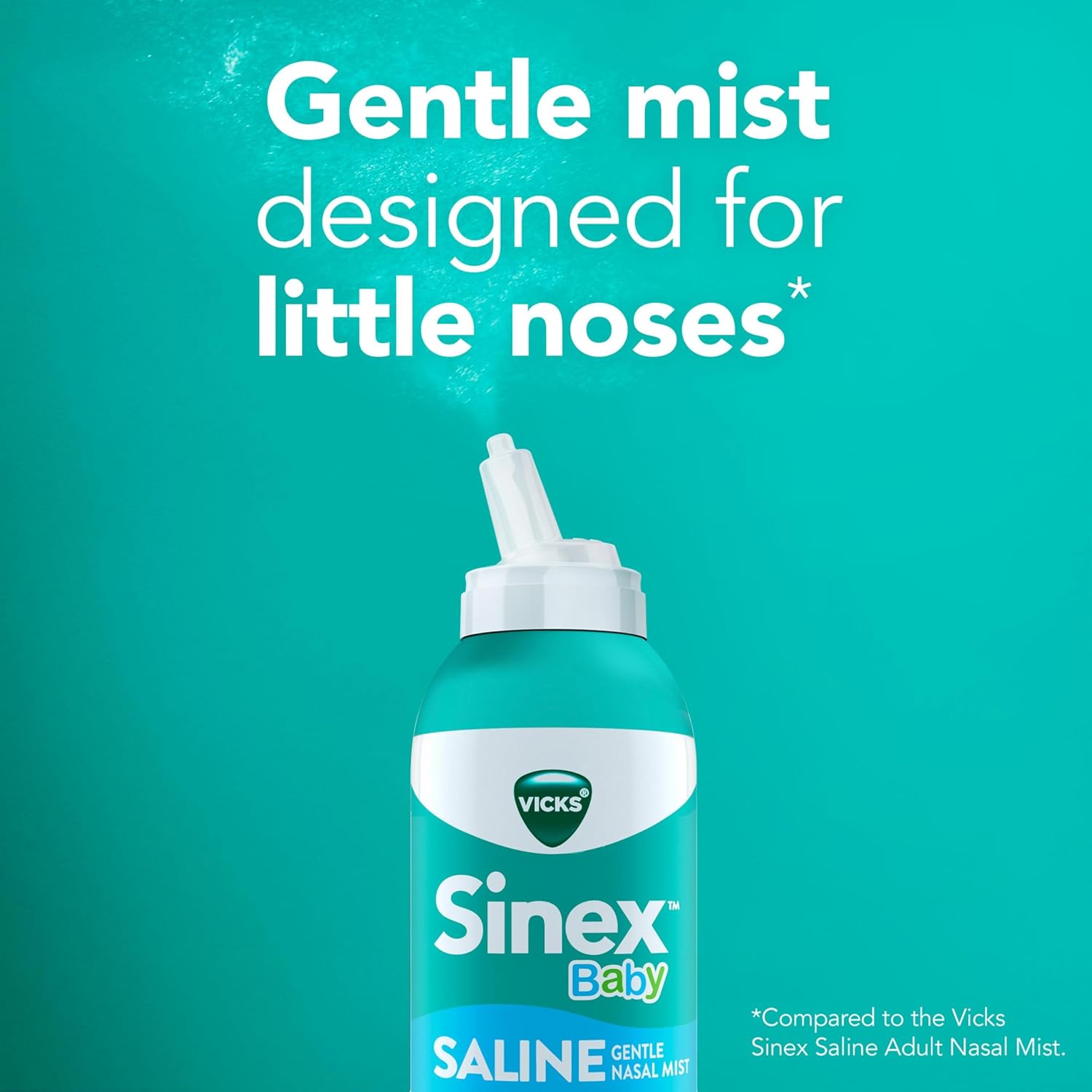 VICKS Sinex Baby Saline Nasal Spray, Drug Free Gentle Nasal Mist, Instantly Clears Everyday Stuffy Little Noses, Soothes & Hydrates, Safe For Daily Use, Gentle For All Ages, 5 OZ x 2 - Image 8