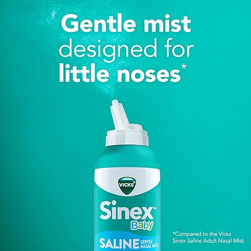Miniatura 8 de VICKS Sinex Baby - Spray nasal salino sin drogas, limpia instantáneamente las narices pequeñas congestionadas todos los días, calma e hidrata,