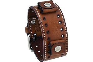 Nemesis Watch Band: STH-B 22 Lug Width Brown Wide Leather Cuff Wrist Watch Band
