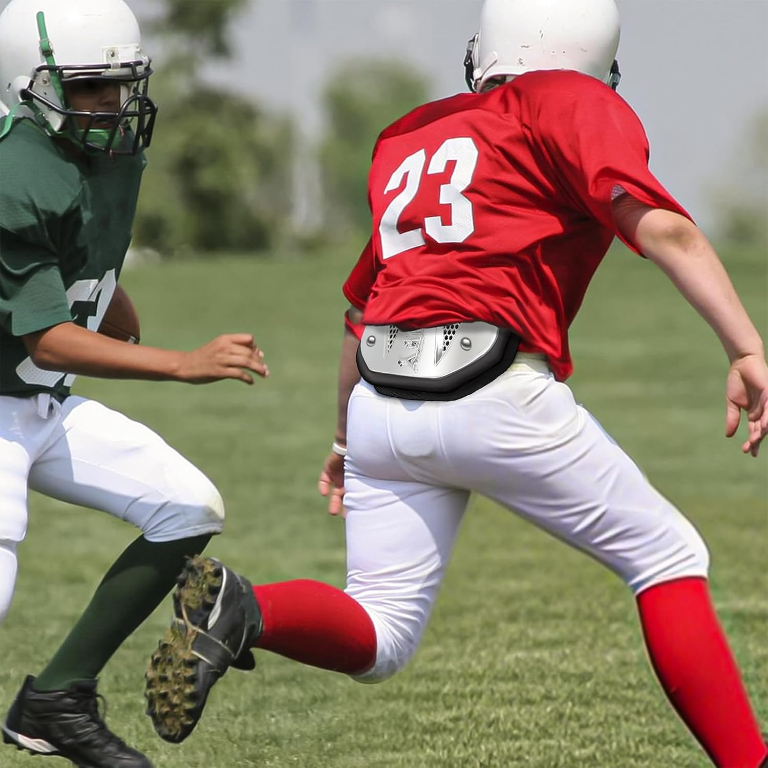 Football Back Plate, Lower Backplate with Hard Shell, High Impact Padding and Durable Adjustable Straps for Youth and Adults