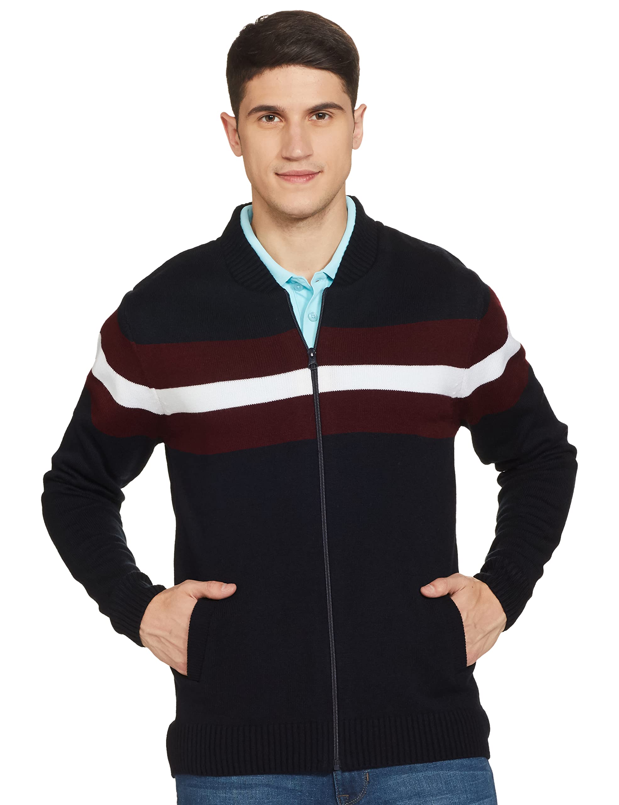 Men's Acrylic Round Neck Blouson Sweater (Available in Plus Sizes)